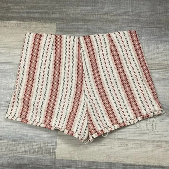Taylor & Sage Denim Stitch Striped Shorts - Picture 2 of 5